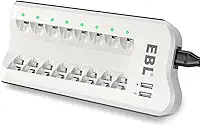 MPOWER - Carregador de Pilha Inteligente Universal com 2 Portas USB para Pilhas Recarregáveis AA, AAA, C, D e 9V | Compatível Ni-MH/Ni-CD | Bivolt | Carregamento Otimizado