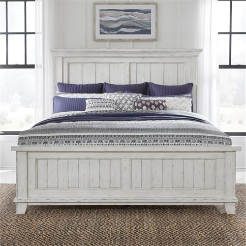 Liberty Furniture River Place King Panel Bed Riverstone White