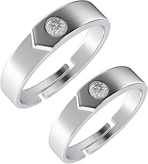 clara Pure 925 Sterling Silver Belt Adjustable Couple Band, Promise Rings for Lovers | Gift for Men and Women | Partial Matte Finish-picture-37