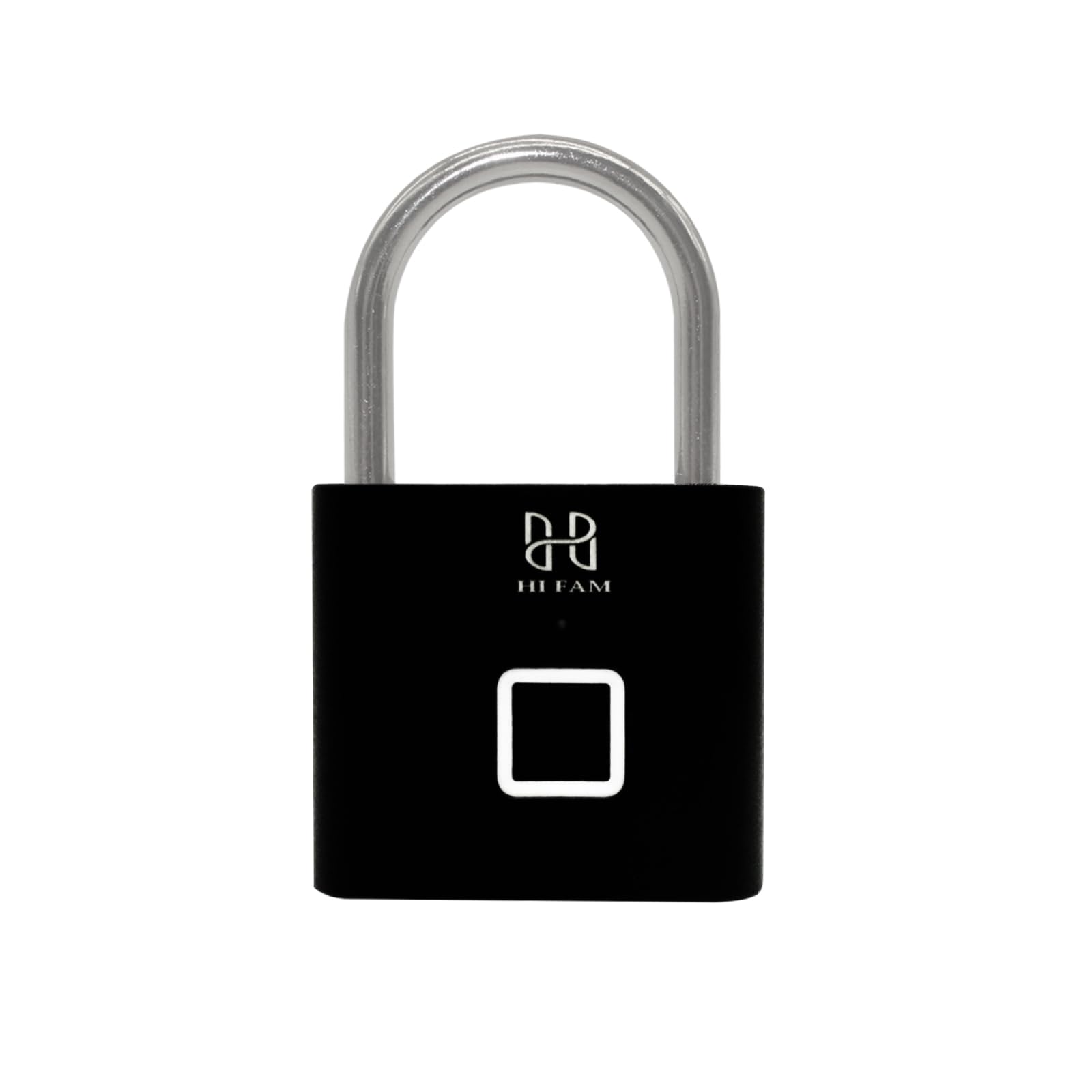 HIFAM Fingerprint Padlock, Keyless Biometric Gate Locks for Outdoor Fence Storage Gym, Smart Lock with USB Rechageable (Black)