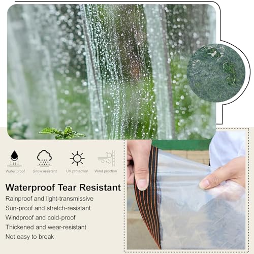 Bâche imperméable robuste en vinyle transparent 6x8m avec œillets - 4