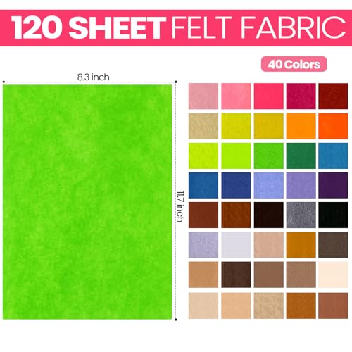Image of Reginary 120 Pcs 8 x 12 Inch & 8 x 35 Inch Felt Sheets Bulk for Craft 40 Assorted Color Felt Fabric Squares Stiff Paper for Back to School Fall Festival Holiday DIY Craft Sewing Patchwork (Brown)