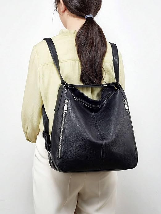 Image of Womanix Tote Handbag for Women, Girls Stylish Fashion Faux Leather Tote Shoulder Bag Classic Solid Color Shoulder Tote Bag Ladies Purse - Daily, Office Use Hobo Bags