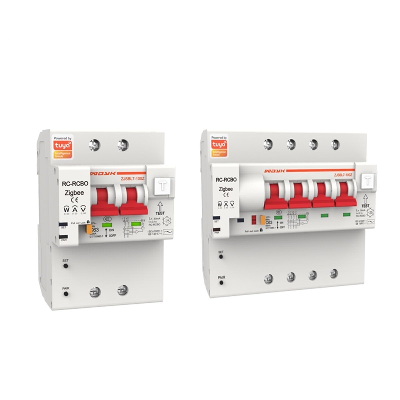 Lhnbgtuiw 2 Phase 220V 2P 4P Two Four Phase Din Rail Circuit Breaker Energy Meter Leakage Protection Kwh Wattmeter Control 220V(,100A)