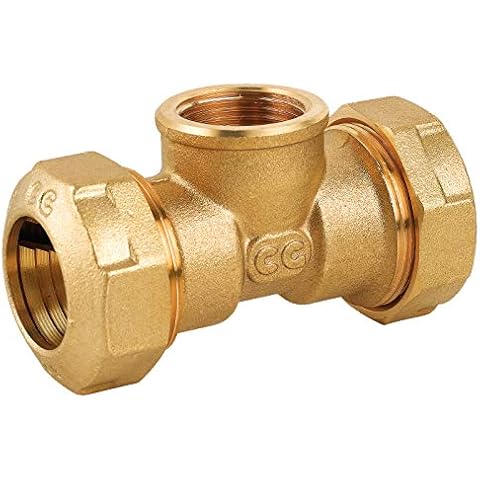 RIAT I Conector de abrazadera pieza en T para tubo de PE I latón I rosca interior Cover