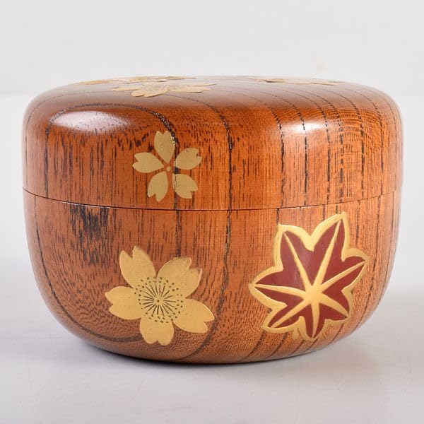 茶道具　雲錦蒔絵　木地棗　裏千家十一代精中宗室（玄々斎）極め箱　M　R7663 茶道具雲錦蒔絵木地棗裏千家十一代精中宗室（玄々斎）極め