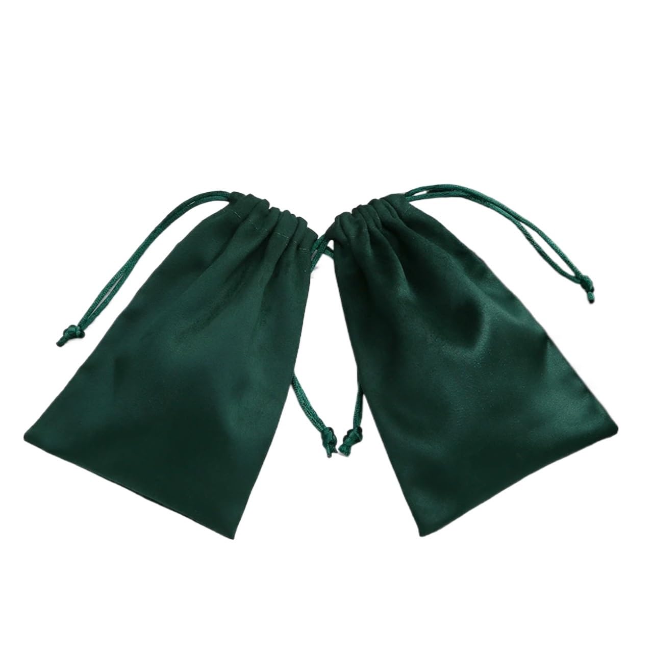 Mlyvax 20pcs Flannel Drawstring Packing Jewelry Packaging Display Luxury Velvet Suede Pouches Wedding Favors Gift Bags(Dark Green)
