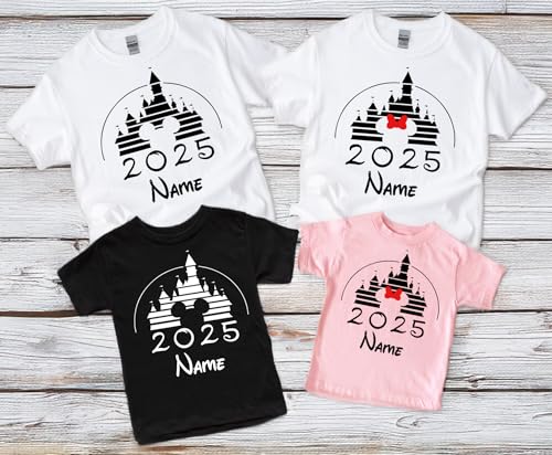 Family Matching Shirts with Names Custom Family Vacation Shirts 2025 Theme Park Matching Family Outfits Personalized Matching Family Shirts for Women Men Kids Family Trip Shirts4