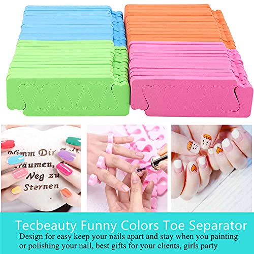 48pcs sponge toe separators pedicure set for nail polish- premium nail art painting and polishing tool kit 4 funy color