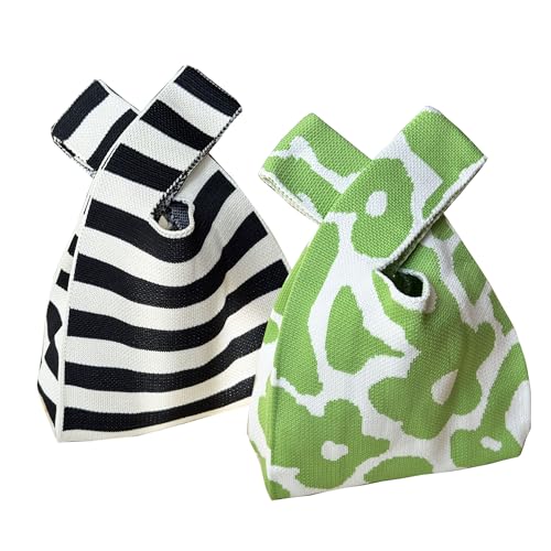 Image of Knot Bag, Mini Knit Tote Bag, Extra Thickened Japanese Knot Bag, Wristlet Handbag - 1 /2 /6 Pack