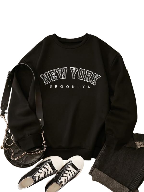 Unisex's Hooded Printed Sweatshirt with Kangaroo Pockets Black