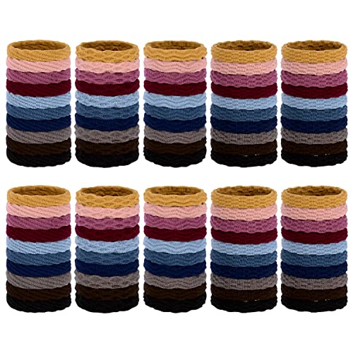 JessLab Haargummis, 100 Pcs Dick Haarschnur Pferdeschwanz Inhaber Haargummi Dehnbar Haarbänder Haarschmuck für Mädchen Frauen (100 Pieces) Cover