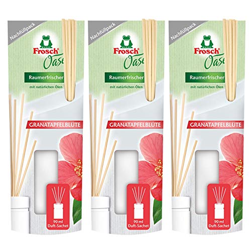 Preisvergleich Produktbild 3x Frosch Oase Raumerfrischer Granatapfelblüte Nachfüllpack 90 ml