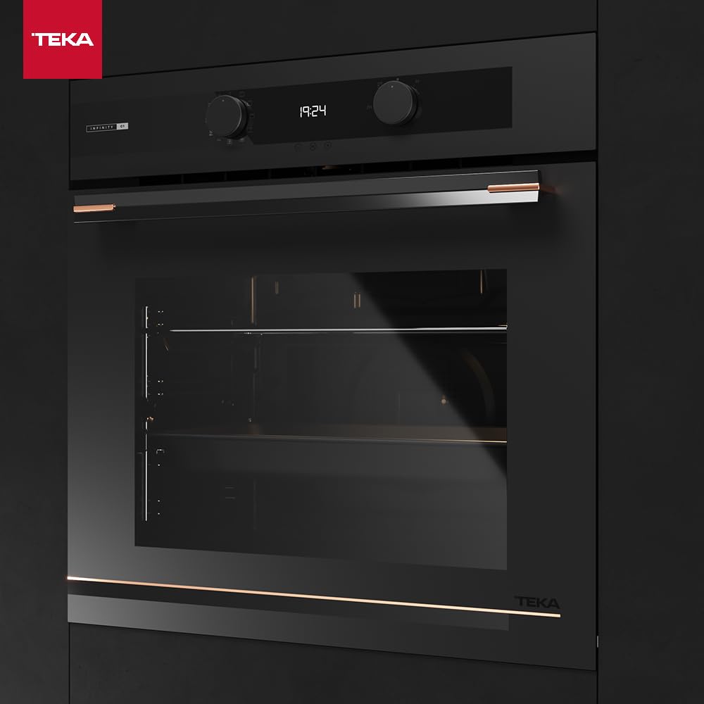 TEKA HLB 84-G1 P BM Four pyrolytique 70 l, 8 fonctions de cuisson, système de nettoyage Hydroclean Pro, design Infinity G, fonction SurroundTemp, système Soft Close, 2 verres, noir mat