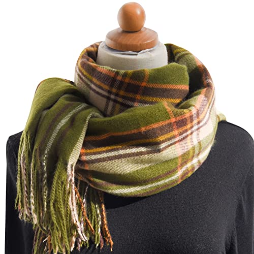 Womens Fall Winter Thermal Scarf Classic Plaid Print Tassel Soft Warm Blanket Scarves Ladie's Shawl Wraps2