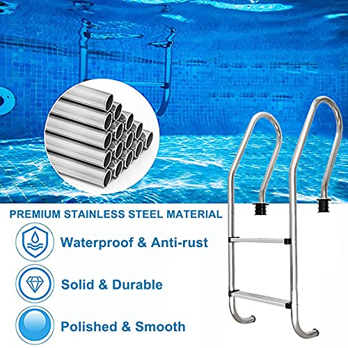 Escalera para piscina de acero inoxidable 2 peldaños miniatura 4