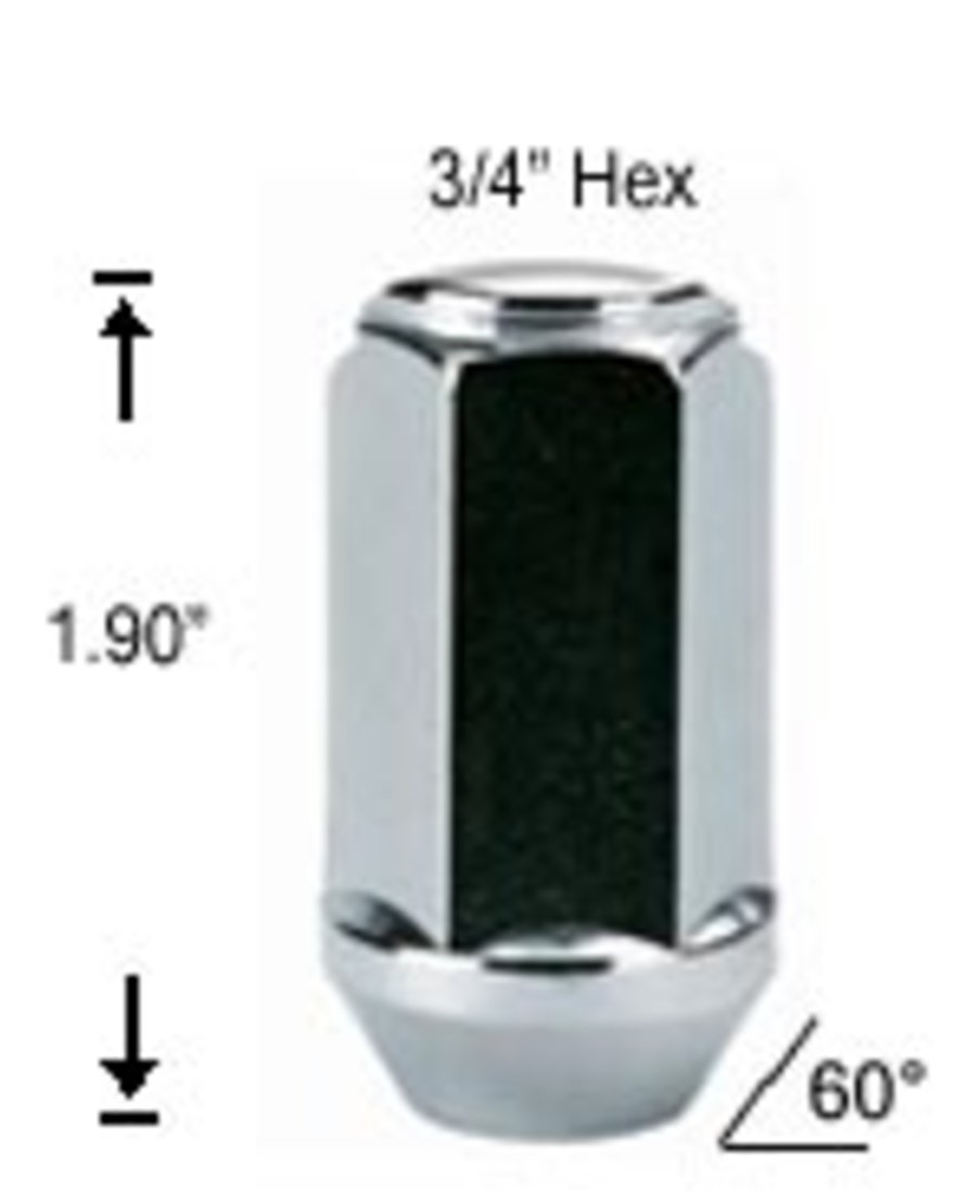 AVN Motorsports (24 pcs) 7/16 Lug Nuts Bulge XL Acorn Chrome ¦ 1.9