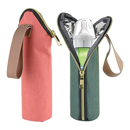 Beautyflier Baby Bottle Tote Bags, Travel Carrier Holder, Portable Breastmilk Storage, Suitable for Dr. Brown’s 2oz, 4oz, 8oz, Narrow (Green + Orange)