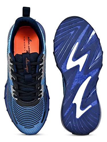 Image of Allen Cooper Training,Atheletic,Gym,Sports Comfortable Extra Max Air Capsule Air Cushion with Memory Foam Insole,Anti Skid Tech Grip Walking Shoes for Men(303 Grey /Navy-Sizes 6,7,8,9,10)