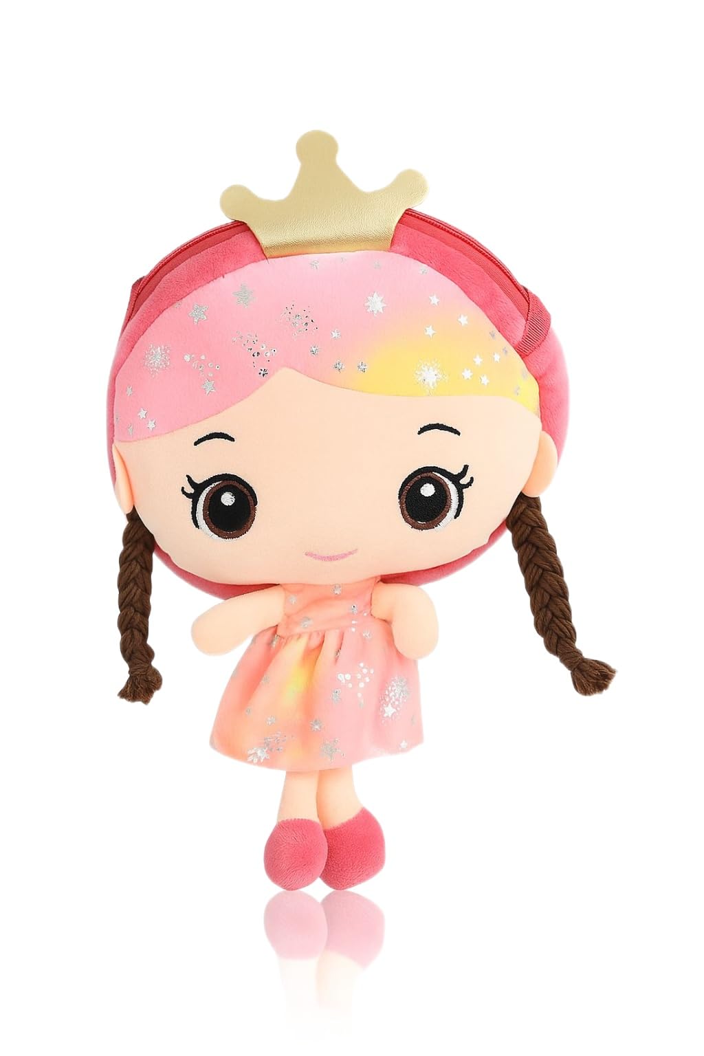 CHAMBYAL Adorable Doll Head Shoulder Bag for Young Kids cartoon character bag Pack of 1 (30 x 18 x 5 CM)