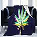 HLSCYZ Coperta Flannel in Pile,Colorato di Cannabis O Foglie di Marijuana Morbido Accogliente per Bambini Ragazzi Adulti Coperta per Letto e Divano 125x100cm