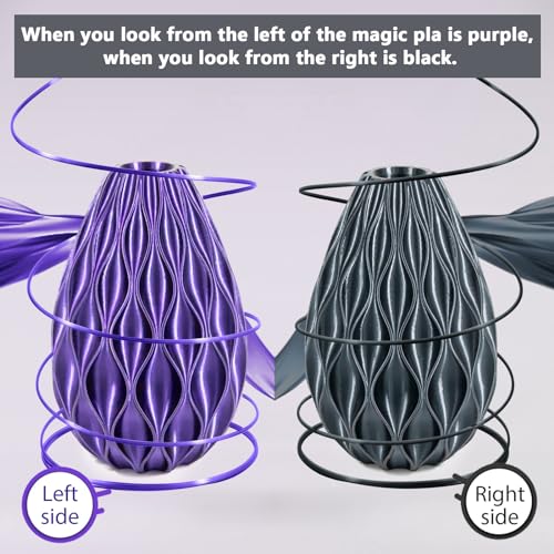 Image of iSANMATE 3D Printer Filament, PLA Filament 1.75mm Dual Color Filament, Shiny Silk PLA Coextruded Filament, 3D Printing Filament Magic PLA, 1 kg /Spool (Black+Purple)