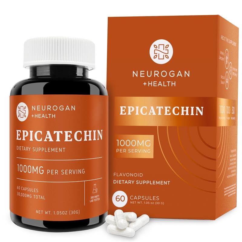 Potent Epicatechin Capsules 500mg Each,1000mg/serving - Advanced Support for Nitric Oxide, Muscle Health & Endurance - for Athletes Seeking Performance Edge - 30,000 Total, 60ct.Made in USA