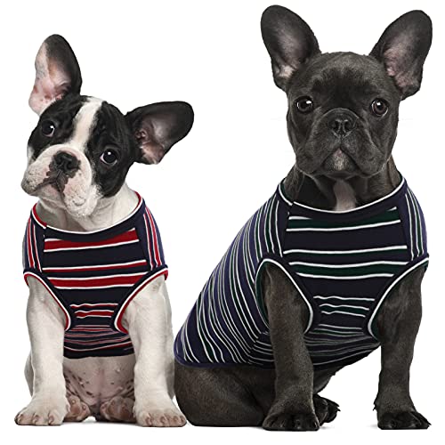 Kuoser - Canottiere per cani, a righe, in cotone