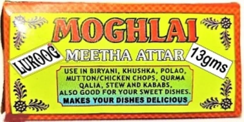 M13 Meetha Attar 13gm (Pack of 1) used in especially Biryani Polao Mutton Chicken Chops Qurma Khushka Stew Kababs milkshakes others Desserts It is Meetha Attar Its most popular