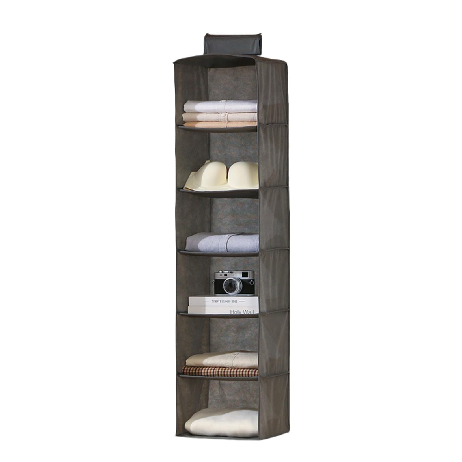 Hat Rack for Baseball Caps Hat Organizer Holder for Hanger & Room Closet Display, 10 Hat Storage Clips for Hang Ball Caps Winter Beanie & Accessories, for Men, Women Gift. (Dark gray,6 grids)