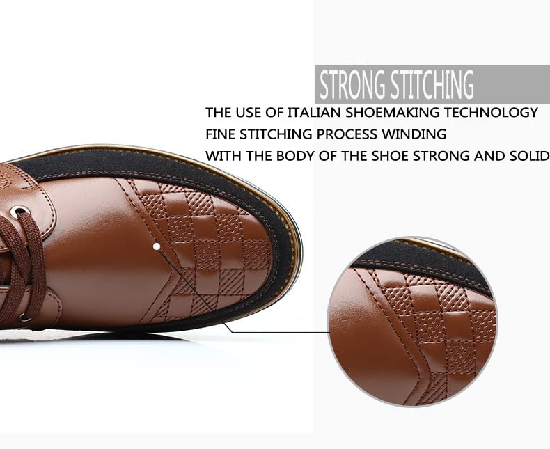 Men's Leather Lace Up Casual Oxford Shoes Fashion Business Luxury Dress Derby Shoes Formal Comfort Soft Walking Shoes Flats3