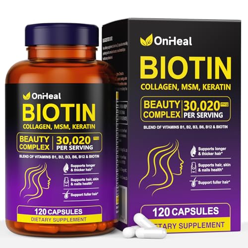 Biotin, Collagen, Hyaluronic Acid and Keratin Complex OnHeal Hair...