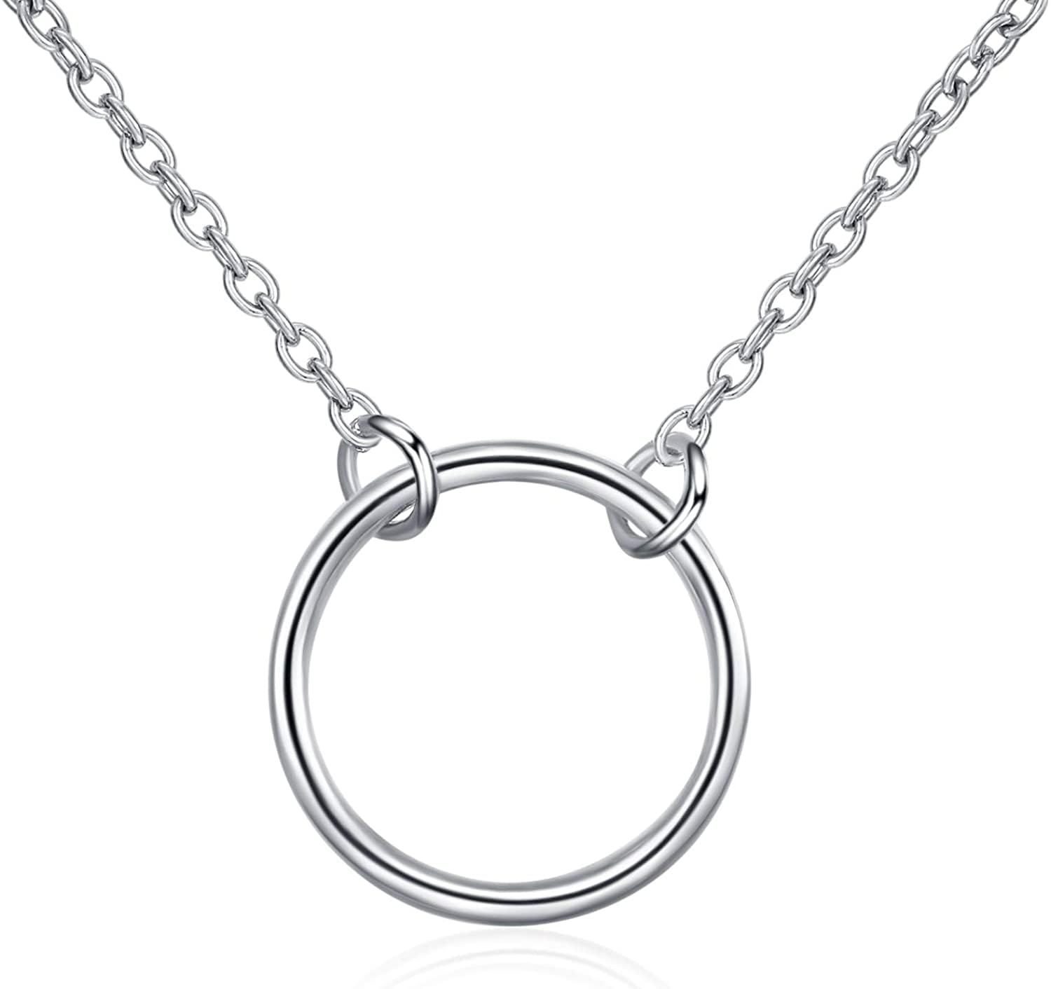 DAYLINLOVE Karma Choker naszyjnik dla kobiet, srebro wysokiej próby 925, choker, naszyjnik, biżuteria, prezent