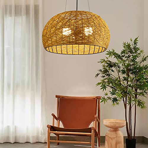 Lampe de rotin ovale de haute qualité esthétique et esprit zen