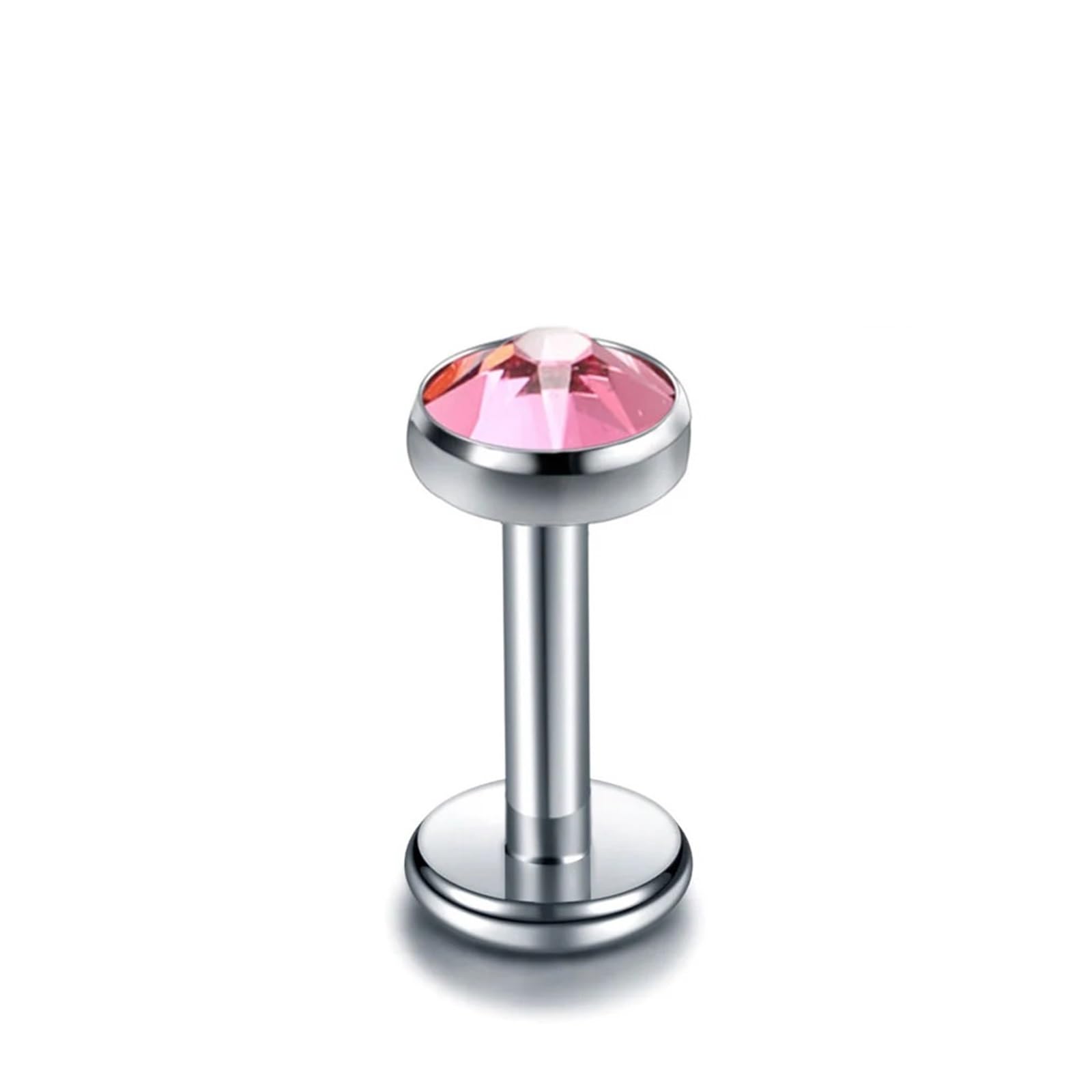 G23 tytan wewnętrznie gwint Labret Piercing klejnot z cyrkonii Orelha chrząstka Tragus nos kolczyk wargi Stud Piercing Helix biżuteria do ciała(1.2x12x5x4mm,10pcs A)