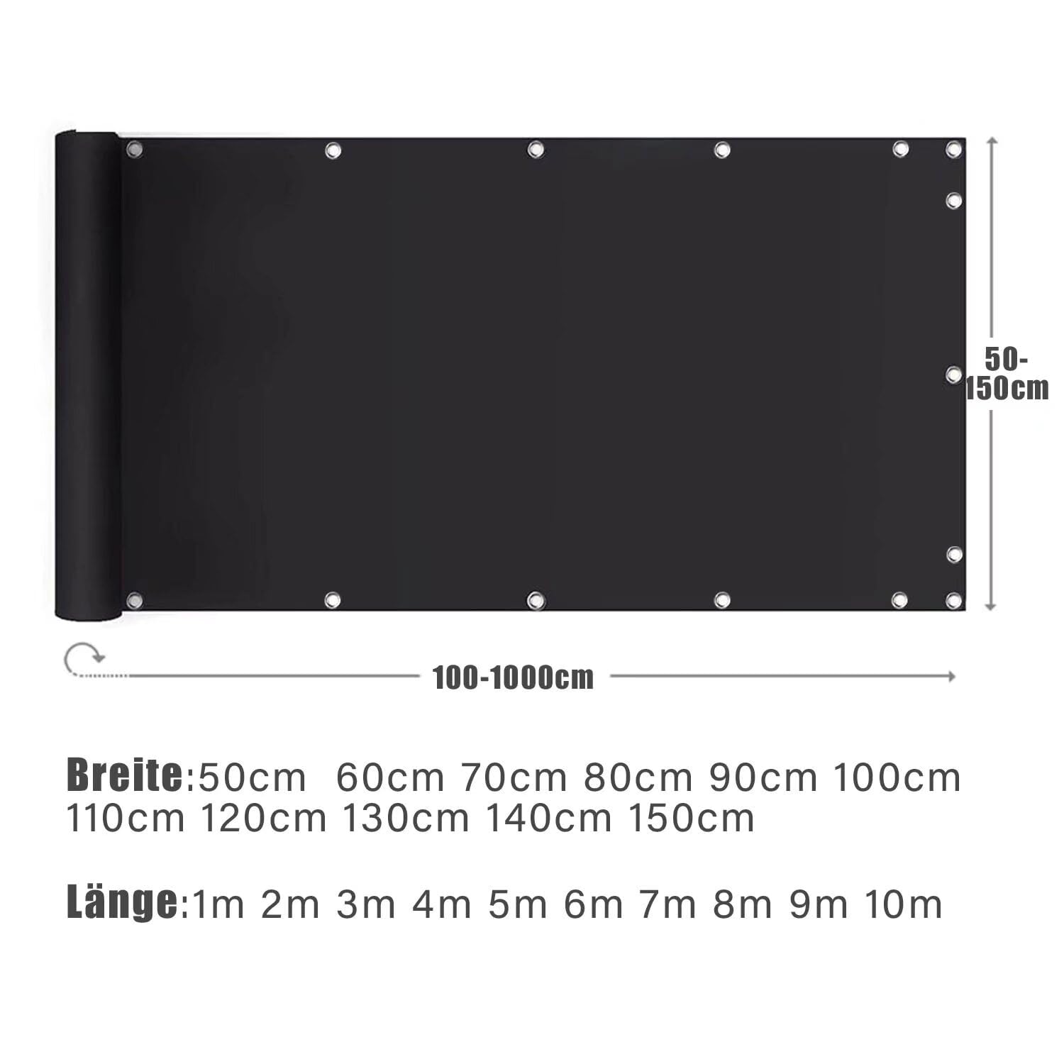 WEALSFUN Balcony Privacy Screen, Balcony Cover (390 Sizes and 8 Colours), Balcony Cladding, No Drilling, Opaque - Image 3