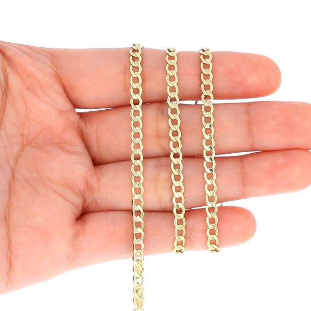 Amazon.com: Nuragold 10k Real Yellow Gold Cuban Curb Link 3.5mm