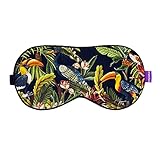 O’Bester Natural Silk Sleep Mask, Comfortable and Super Soft Eye Mask with Adjustable Strap, Ultimate Sleeping Aid, Blindfold, Blocks Light (Toucan Bird)