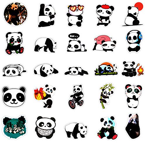 EBANKU 100 Stück Panda Aufkleber,Graffiti Vinyl Laptop Wasserflasche Aufkleber für Skateboard Gepäck Motorrad Fahrrad Snowboard Wasserdicht Aufkleber - Image 3