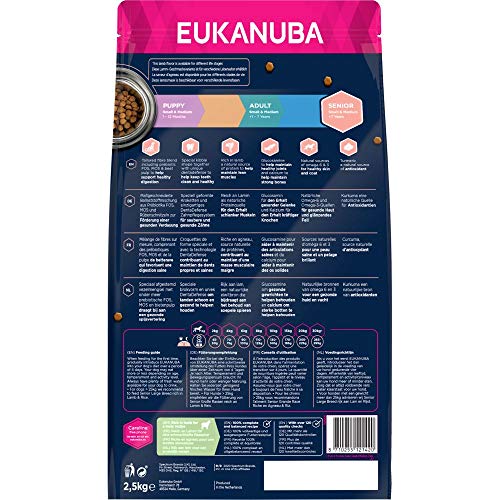 Eukanuba Hundefutter mit Lamm & Reis für kleine und mittelgroße Rassen - Trockenfutter für Senior Hunde, 2,5 kg