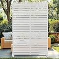 72" H47" W Metal Privacy Screen Freestanding, Outdoor Privacy Panels and Screens for Patio, Lawn, Deck - Decorative Fence (3 Panels)