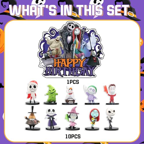 Ynouu CHRISTMAS CAKE DECORATIONS021 11Pcs Cartoon Halloween Cake Decoration Halloween Action With Cake Topper, Halloween Cupcake Toppers For Halloween Birthday Party Cake Decorations thumb #1