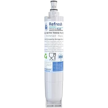 Amazon Com Refresh Nsf 53 Replacement Refrigerator Water Filter Compatible With Whirlpool 4396508 4396510 Edr5rxd1 Nlc240v Kenmore 9085 Kitchenaid Maytag And Whirlpool Side By Side 2 Pack Kitchen Dining