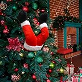 Christmas Stuffed LegsοΌStuck Tree Topper Decorations Indoor Animated Christmas Santa Holiday Decoration