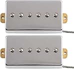 Alnico 5 Magnet Humbucker Sized P90 Electric Guitar Pickups Neck & Bridge Pickups (Chrome)