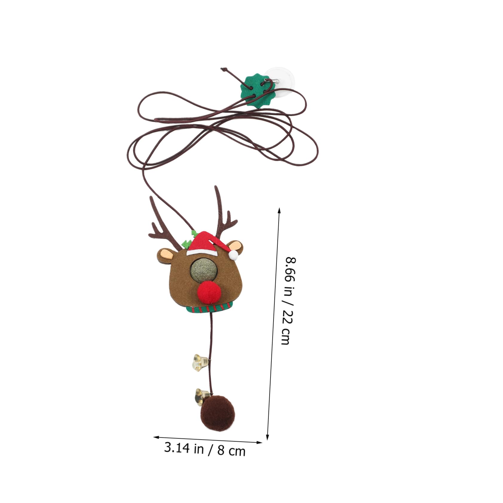 Jouet Chat Suspendu Noël Élan avec Grelot Élastique Jouet Collant Interactif Intérieur pour Chatons Et Chats
