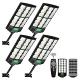 CVCPBU Solar Street Lights Outdoor, 10000K Ultra Bright LED, Waterproof IP65, Motion Sensor, Dusk to Dawn, Suitable for Commercial Area, Parking Lot, 4 Pack