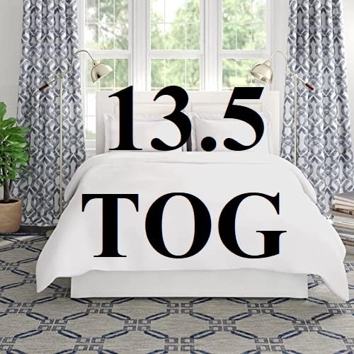 NAUSHA.HOME All Seasons Duvet, Anti-Allergy, Extra Thick Hollowfibre, Multiple Tog Ratings, UK-Made (13.5 Tog, Single)