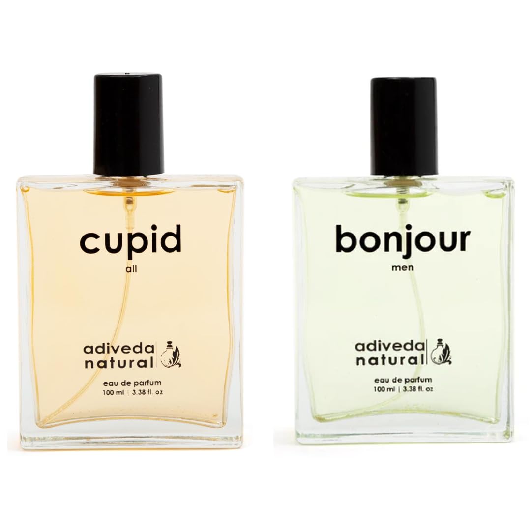 Adiveda Natural Bonjour & Cupid Gift perfume Combo For All 200ml Pack of 2 | Perfume For Men | Womens Perfume | Unisex Perfume