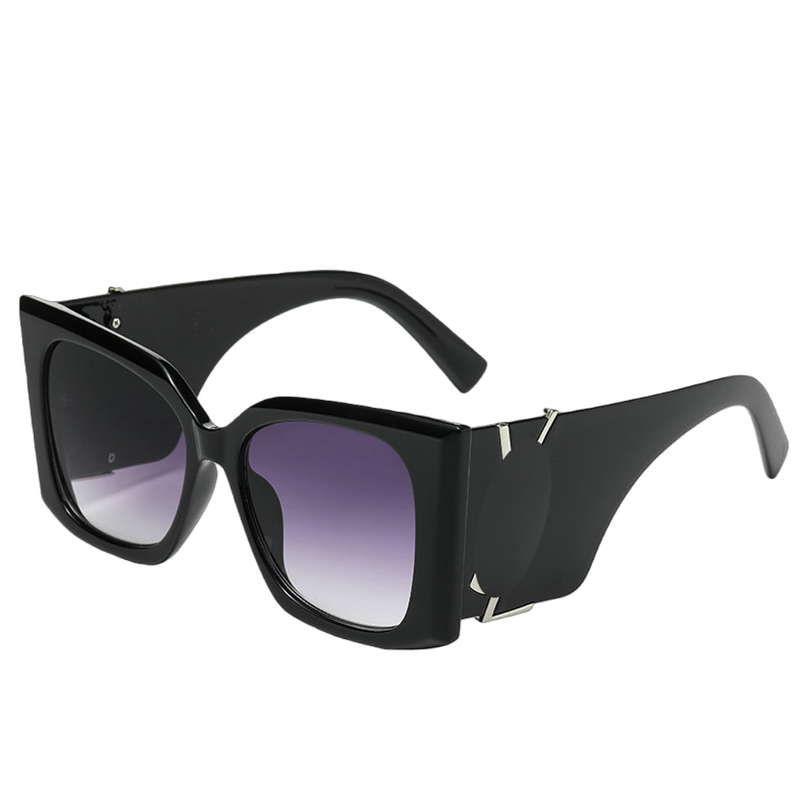 Gyios Sunglasses Mens Women's High Sunshade-black Frame Gradient Gray Lens